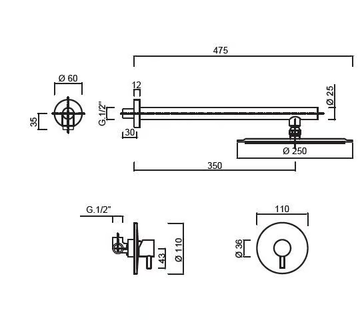 MY FUTURE - 5966 - Recessed stainless steel shower set by Rubinetteria Giulini - view 3